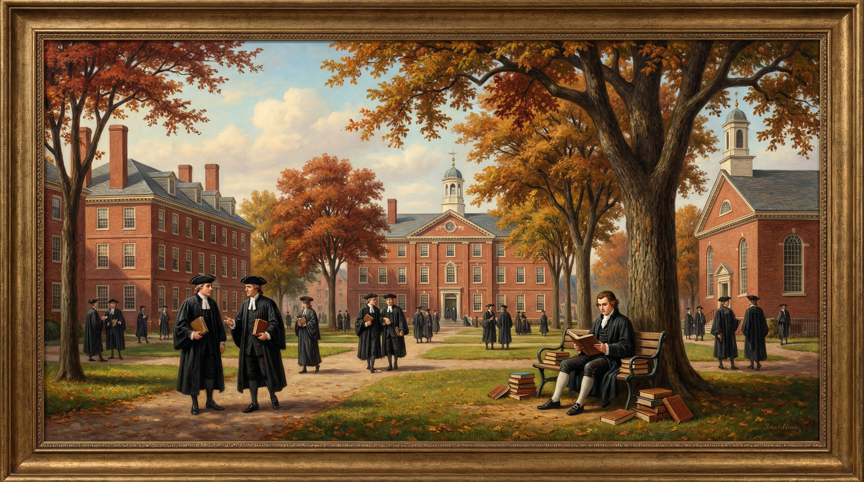 Harvard College in the 1750s when John Adams was a student